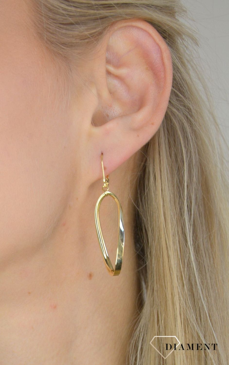 Złote kolczyki 585 nieregularne koła DIA-KLC-C5LBDR08-24-ODY OR204623.jpg